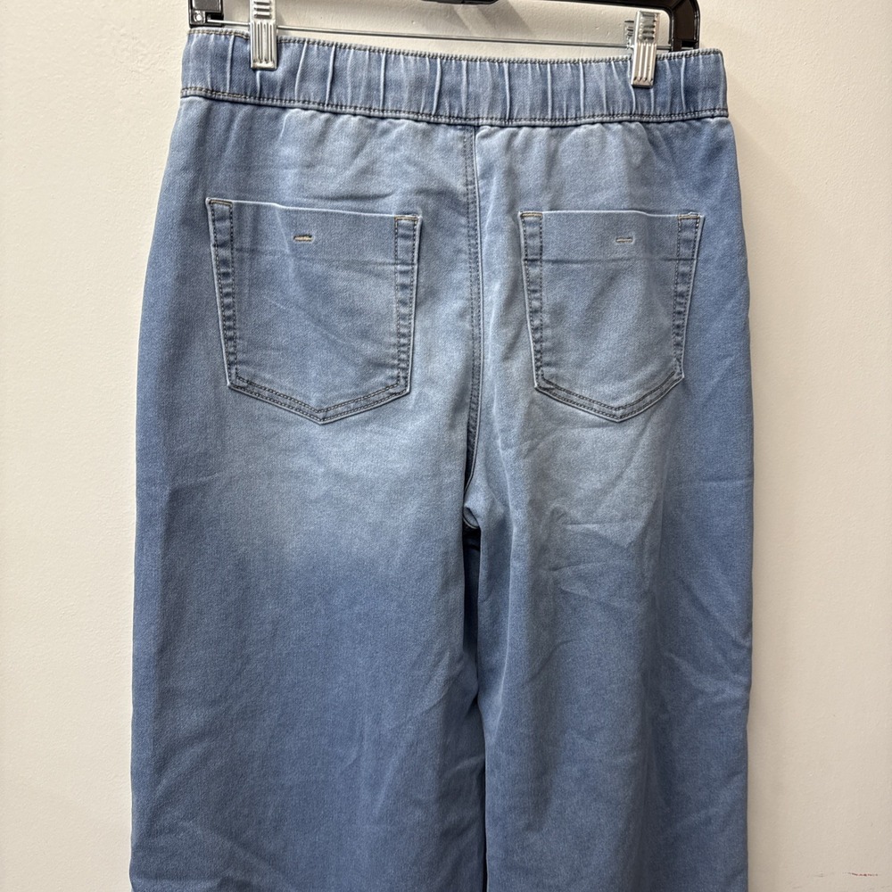 Sincerely Jules Jeans High Rise Wide Blue Denim Relaxed Sweatpant Drawstring Med - Picture 5 of 7
